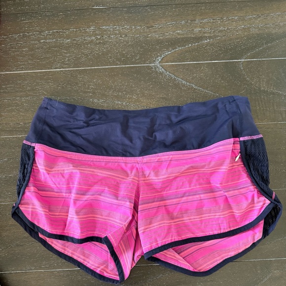 Women's Lululemon Running Shorts Pink & Blue size 10 - Picture 1 of 6
